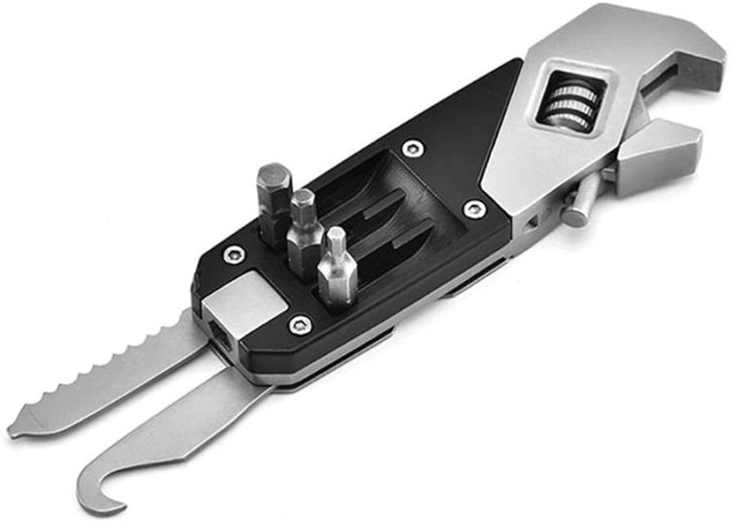 Adjustable Wrench with 7 Tools Multifunctional Folding Stainless Steel Tools