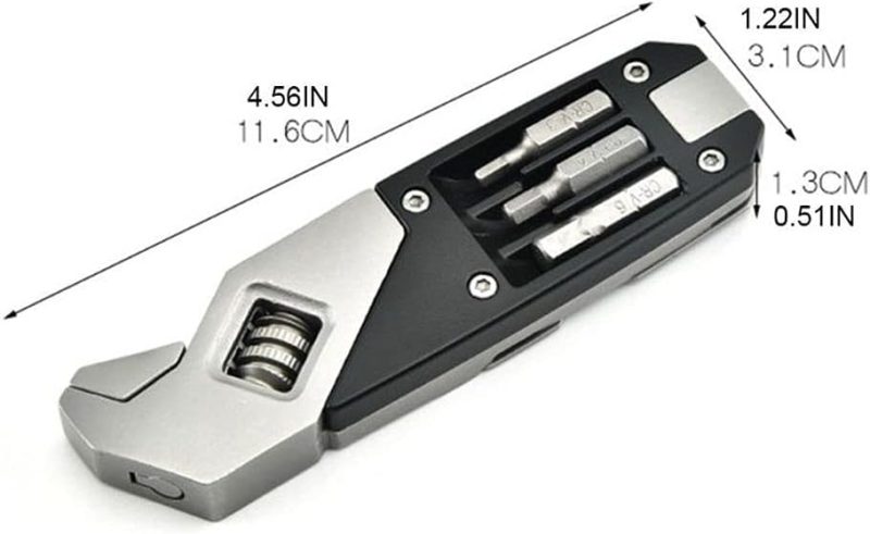 Adjustable Wrench with 7 Tools Multifunctional Folding Stainless Steel Tools - Image 2