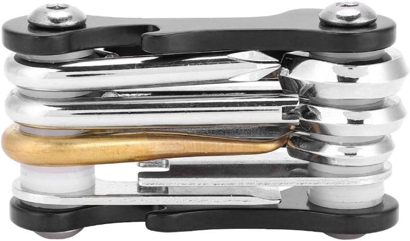 Portable Folding Allen Key Wrench 8 in 1 Wrenches Repairing Tools Set Multi Functional Diving Equipment Repair Kit Made of 420 Stainless Steel and Brass Compact Size