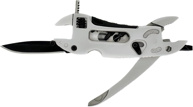 6-in-1 Multifunctional Pocket Tool with Adjustable Wrench, Pliers, Wire Cutter, Cross/Flat Screwdrivers & Stainless Steel Blade – Compact Design for Home, Outdoor, Mechanics