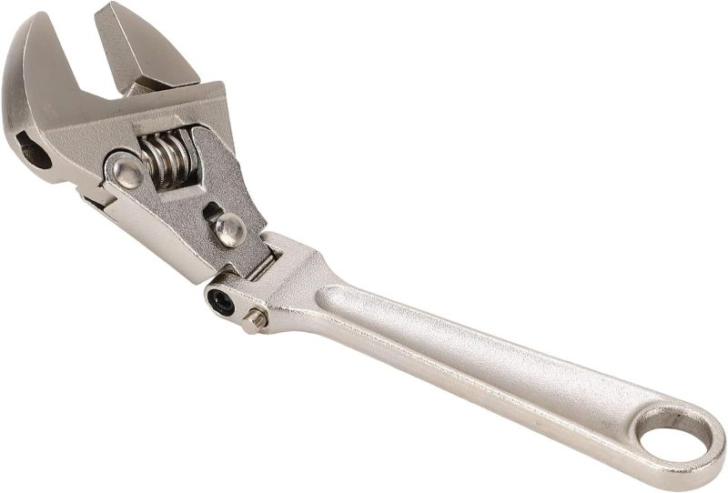 Folding Rocker Ratchet Wrench, Multi Functional Folding Rocker Ratchet Wrenches, Adjustable 180 Degree Rotating Collapsible Wrench, Repair Tool for Water Electricity Bathroom 8in