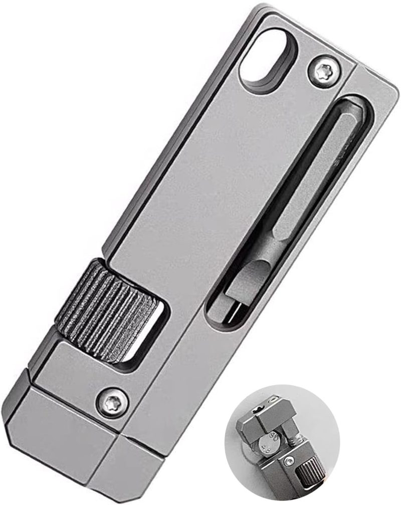 Titanium EDC Adjustable Wrench Multitool, Compact Pocket Spanner with Screwdriver, Corrosion-Resistant Cool Gadgets for Everyday Carry, Gift for Dad Husband Him Her, Stocking Stuffer for Camping