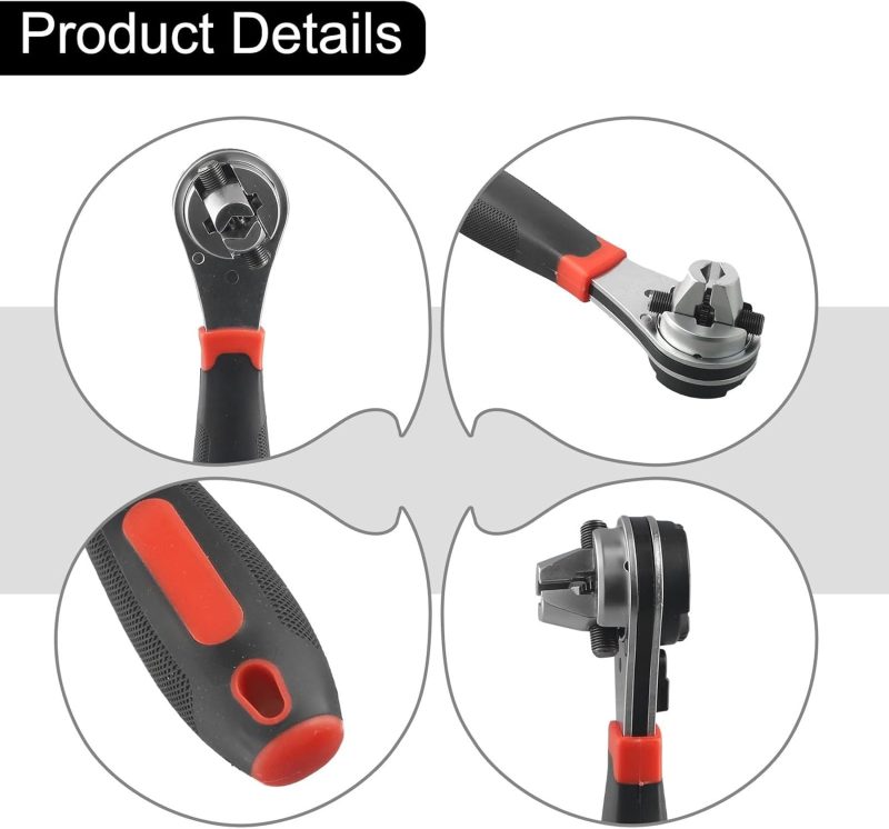 Adjustable Ratchet Wrench, For 6-22mm Screw,Multifunctional Ratchet Wrench With Non-slip Handle Small Large Spanner Wrenches Hand Tool - Image 2