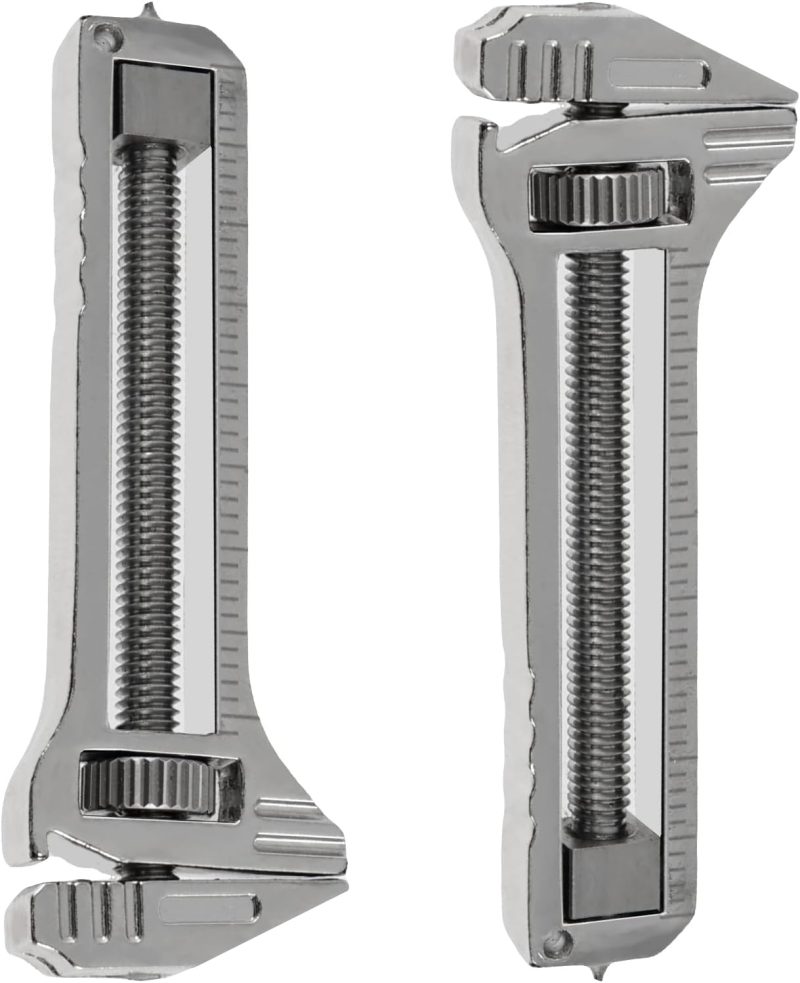 2 Pcs Mini Multi Tool 6 in 1 Wrench Portable Spanner Multitool with Cutter Flat/Cross Screwdriver Bottle Opener and Files Adjustable Wrench Urgent Car Window Breaker for Travel Hiking Fishing Gifts