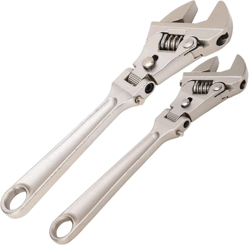 Adjustable Wrench - Multi-functional Folding Ratchet Quick Repair Tool with Secure Adjustable Jaws(10in)