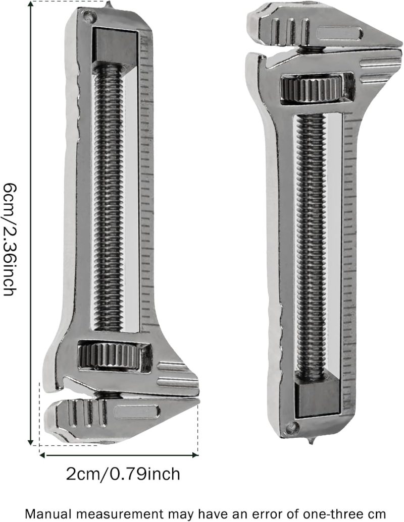 2 Pcs Mini Multi Tool 6 in 1 Wrench Portable Spanner Multitool with Cutter Flat/Cross Screwdriver Bottle Opener and Files Adjustable Wrench Urgent Car Window Breaker for Travel Hiking Fishing Gifts - Image 2