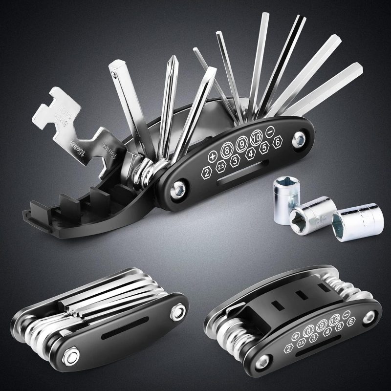 15 in 1 Multifunctional Folding Repair Tire Wrench Set,Portable Cycling Multifunctional Repair Tool Set, Bicycle Repair Combination Tire Repair Tool